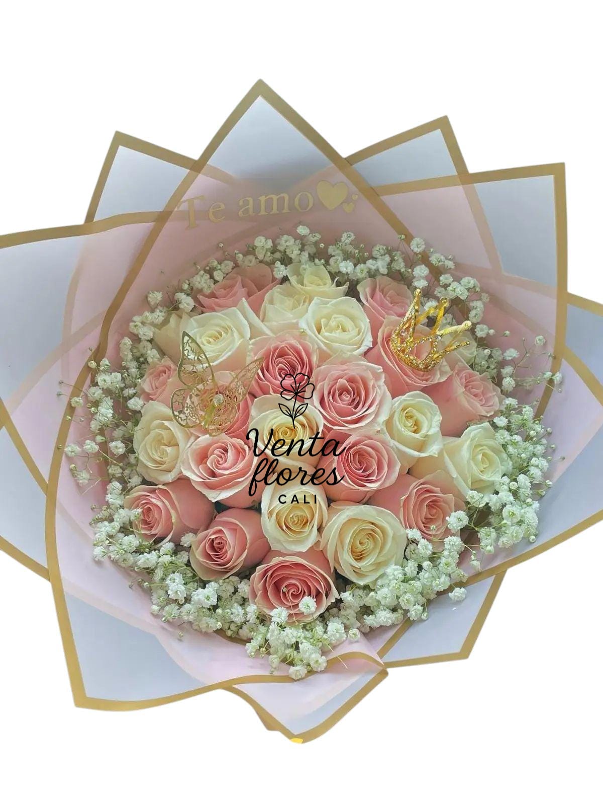 Buquet de rosas en tonos pastel 86