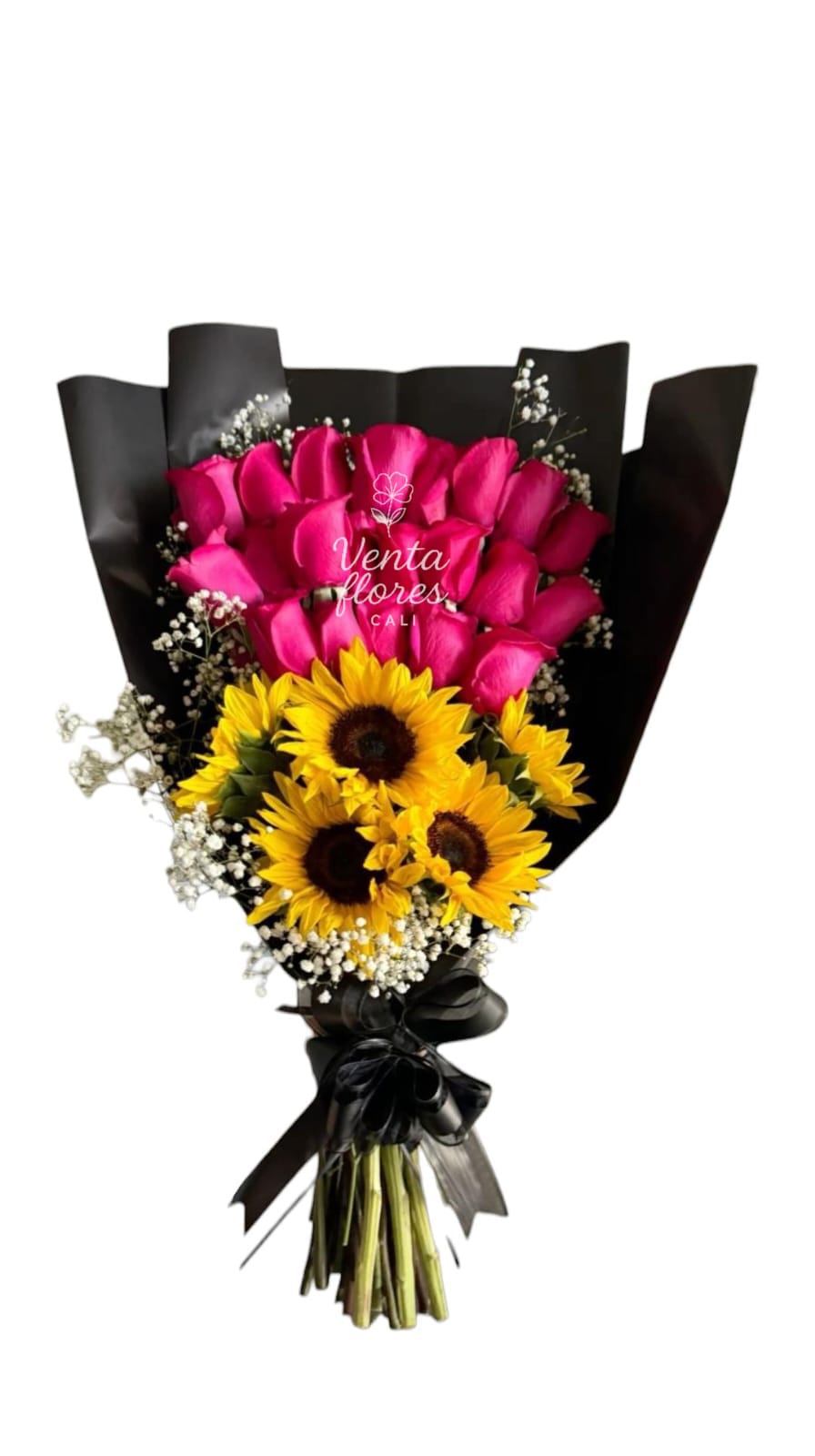 Buquet de Girasoles, Rosas rosadas 14