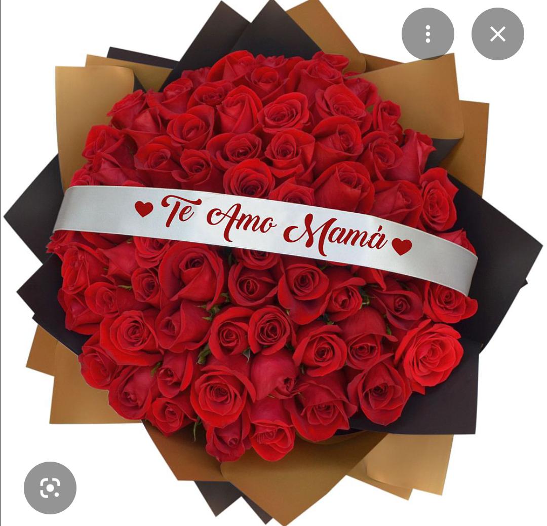 buchon e rosas con cinta